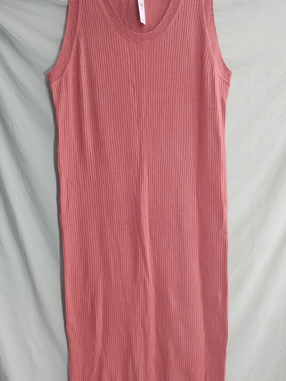 NWT Gap Crochet Sweater Midi Dress Coral Ribbed Knit Scoop Neck